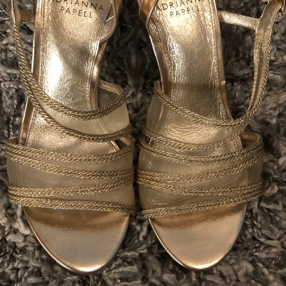 Pretty Adrianna Papell Braided Gold Strappy Heel - Picture 3 of 6